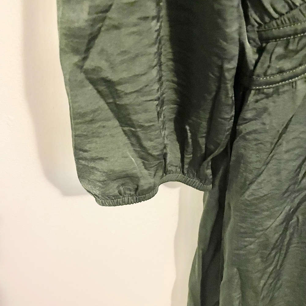 Sz S Reitmans midi dress 3/4-Sleeve Empire Dress with Pleats green - Picture 9 of 10